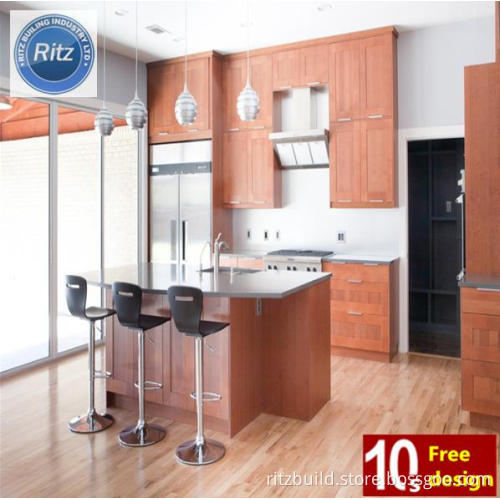 Custom Made High Glossy Kitchen Cabinet Solid Wood Kitchen Cabinet